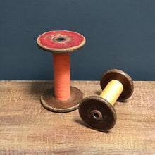SOLD - Vintage Wooden Bobbin Mill with Cotton