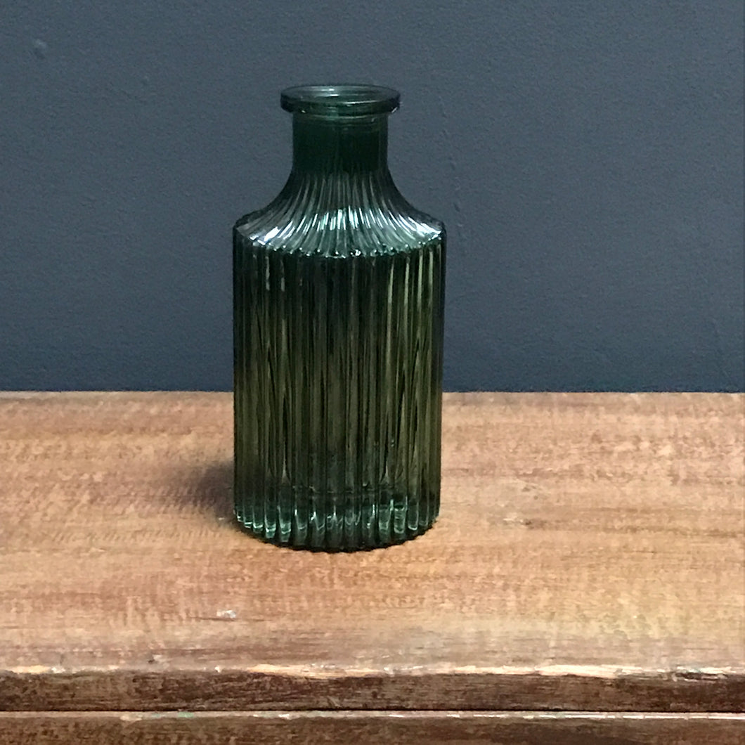 SOLD - Vintage Ribbed Bud Vase - Green