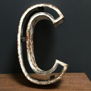 White Metal Letter 3D "C" Letter Font | PamPicks