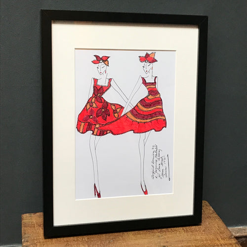 SOLD - Roz Jennings Original Fashion Illustration for Laura Ashley