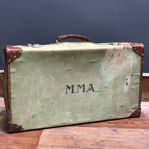 SOLD - Pendragon Vintage Suitcase with leather detailing