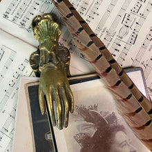 SOLD - Vintage Brass Paper Hand Clip / Paper Holder