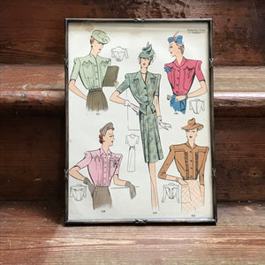 SOLD - Vintage Framed Sewing Pattern, by Perfection Robes