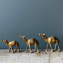 SOLD - Set of 3 Vintage Brass Camels