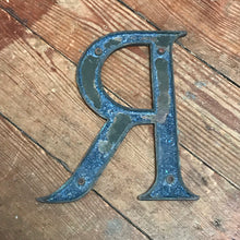 SOLD - Original 1920’s Brass & Enamel ‘R’ Letter