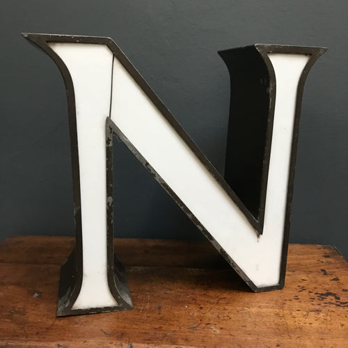 SOLD - Glass & Metal 'N' letter font