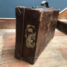 SOLD - Vintage Dark Brown Leather Suitcase