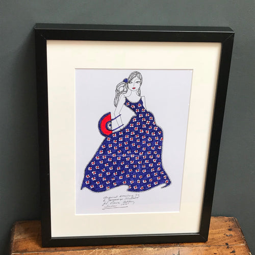 SOLD - Roz Jennings Original Fashion Illustration for Laura Ashley