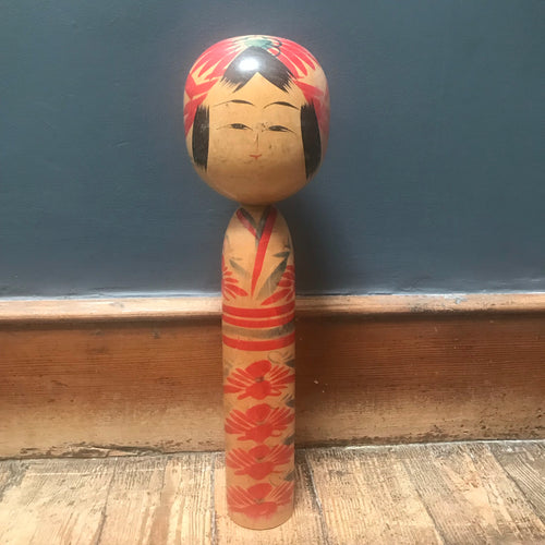 SOLD - Large Japanese Wooden Hand Painted Kokeshi Doll