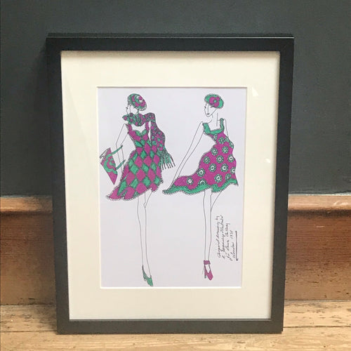 SOLD - Roz Jennings Original Fashion Illustration for Laura Ashley