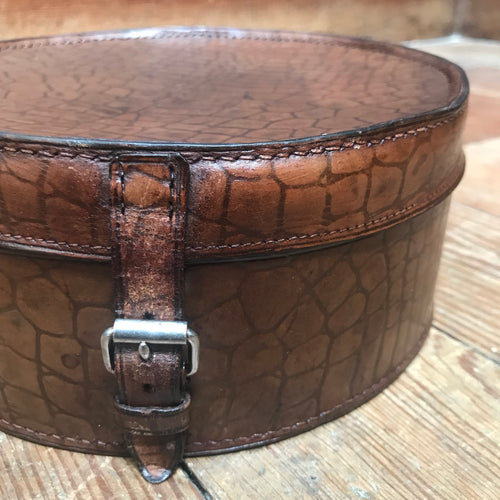 SOLD - Edwardian Croc Leather Collar Box