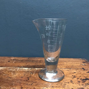 SOLD - Vintage Chemist Glass Apothecary Measure