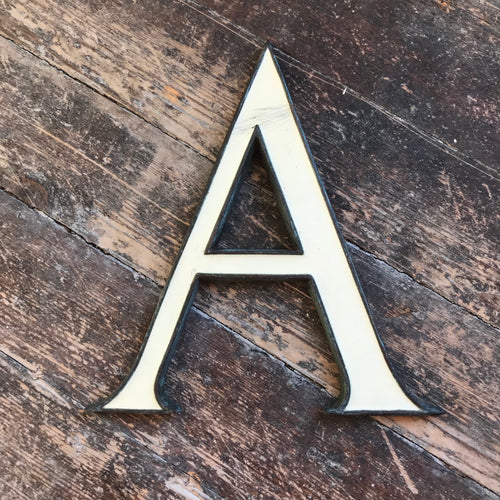 SOLD - Original 1920’s Brass & Enamel ‘A’ Letter