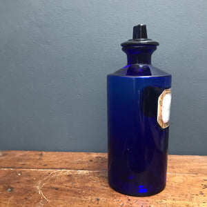 SOLD - Vintage Rare Blue Glass Chemist/Apothecary Glass Bottle