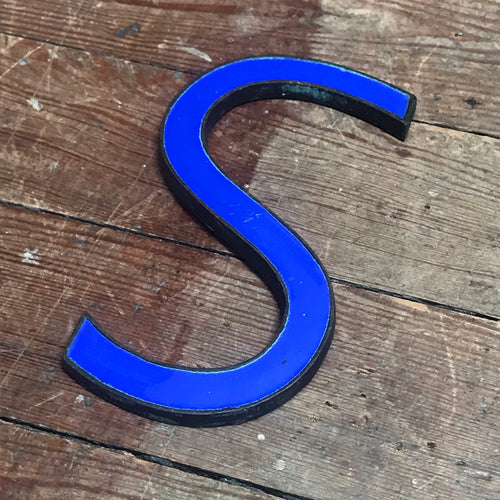 SOLD - Original 1920’s Brass & Enamel ‘S’ Letter