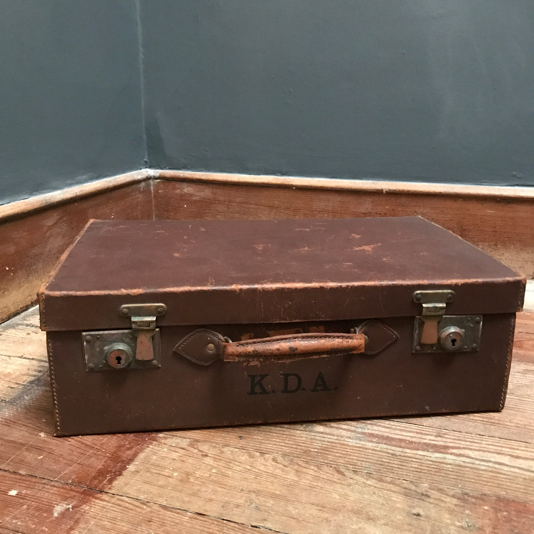 SOLD - Vintage Leather Suitcase