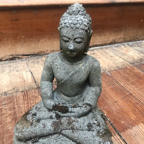 SOLD - Vintage Stone Sitting Buddha