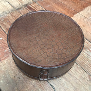 SOLD - Edwardian Croc Leather Collar Box