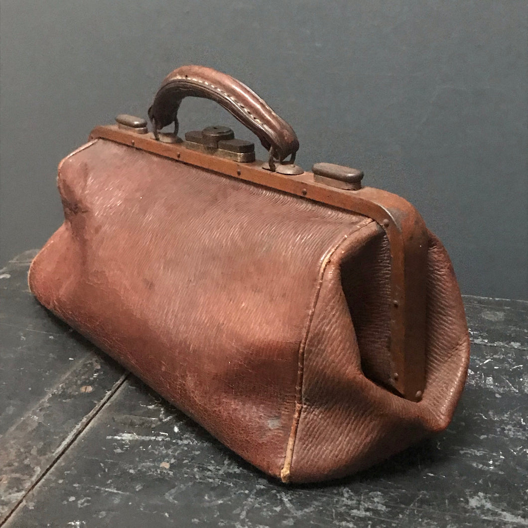 SOLD - Vintage Leather Doctors Gladstone Bag