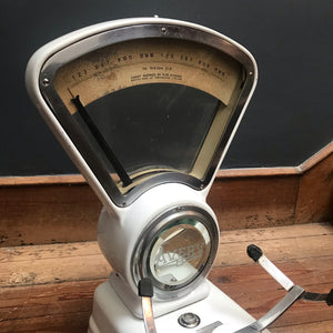 SOLD - White Enamel Avery Weighing Scales