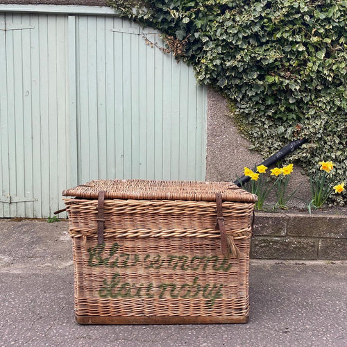 SOLD - Aberdeen Claremont Laundry Wicker Trunk