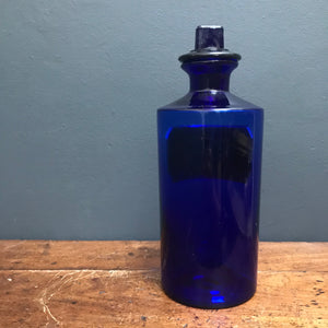 SOLD - Vintage Rare Blue Glass Chemist/Apothecary Glass Bottle