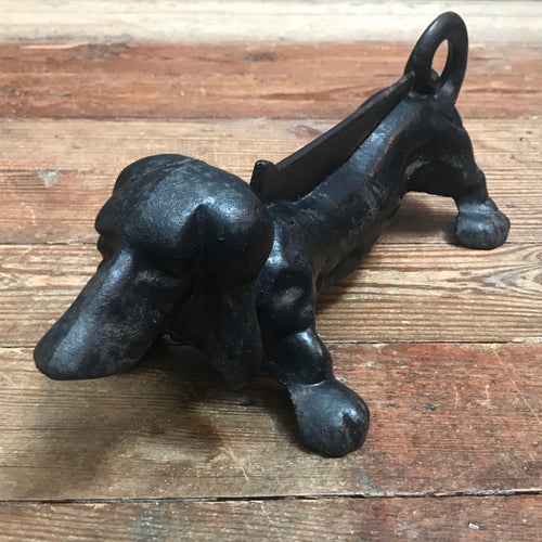 SOLD - Antique Cast Iron Long Dog Boot Scrapper/Door Stop