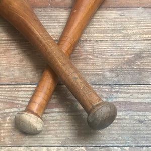 SOLD - Tall Set of Vintage Wooden Exercise Clubs
