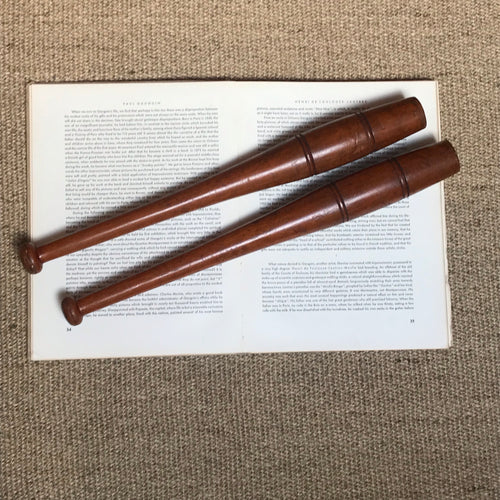 SOLD - Tall Set of Vintage Wooden Exercise Clubs