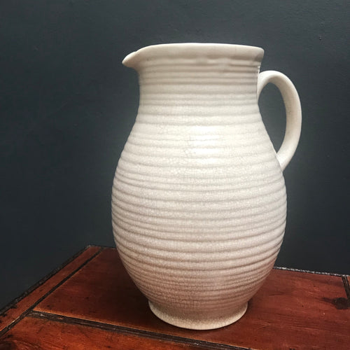 SOLD - 1930's Ribbed Crackle Glaze Water Jug/Vase