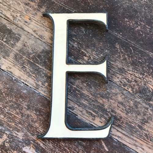 SOLD - Original 1920’s Brass & Enamel ‘E’ Letter