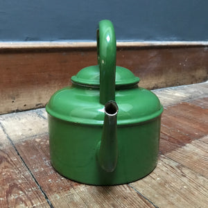SOLD - Vintage Green Enamel Kettle