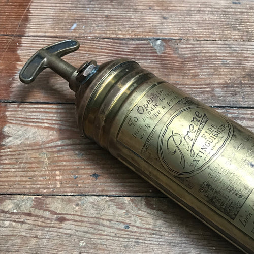 SOLD - Vintage Pyrene Brass Fire Extinguisher Hand Pump Type