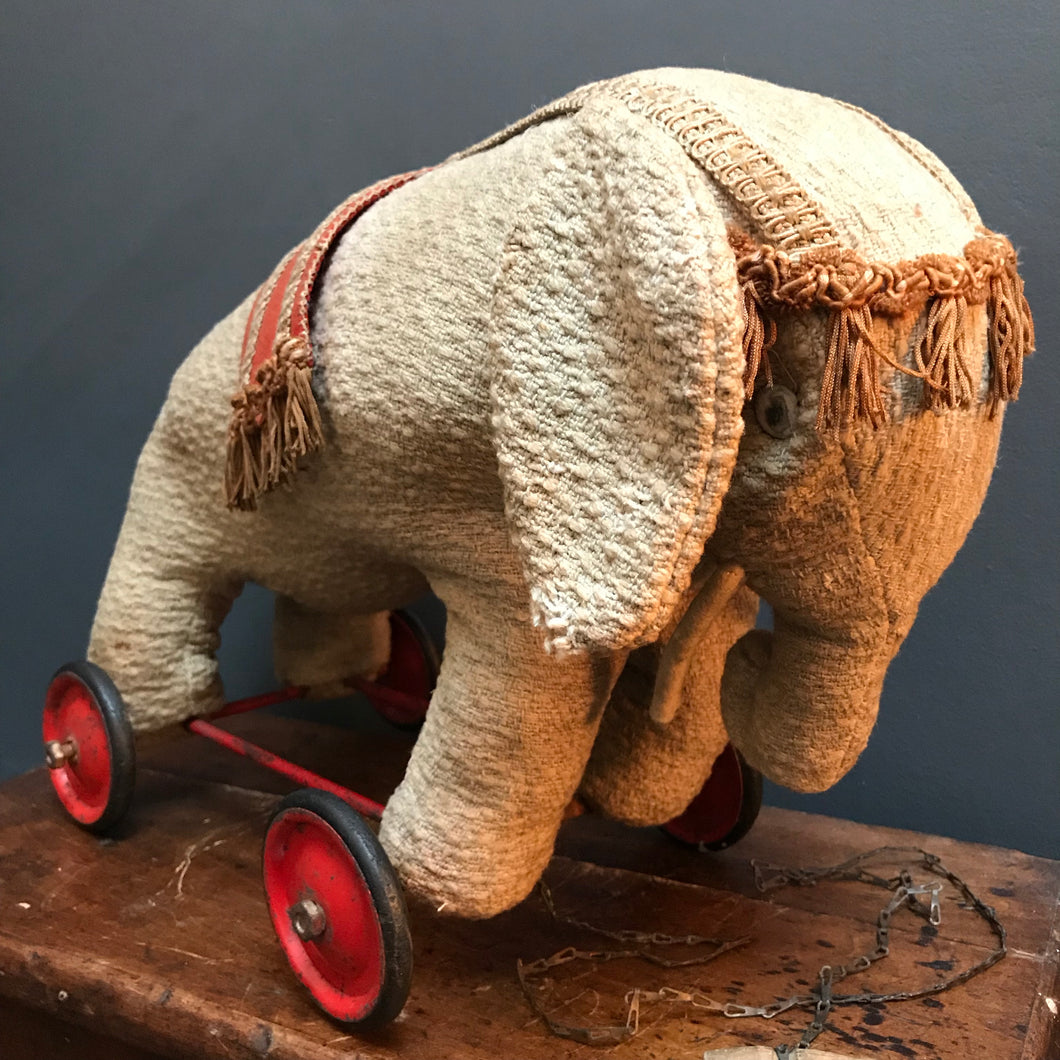SOLD - Pull Along Elephant Soft Toy