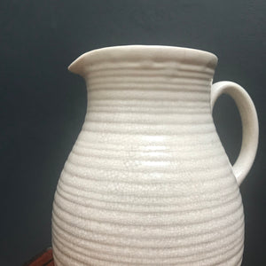 SOLD - 1930's Ribbed Crackle Glaze Water Jug/Vase