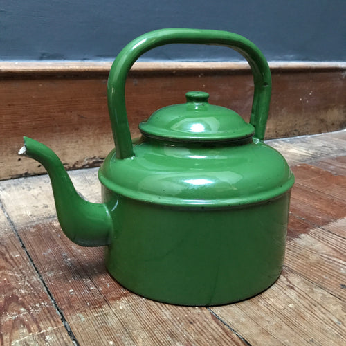 Vintage Green Enamel Kettle | PamPicks