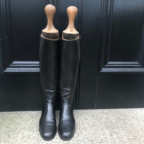 SOLD  - Vintage Riding Boots with Stunning Wooden Trees