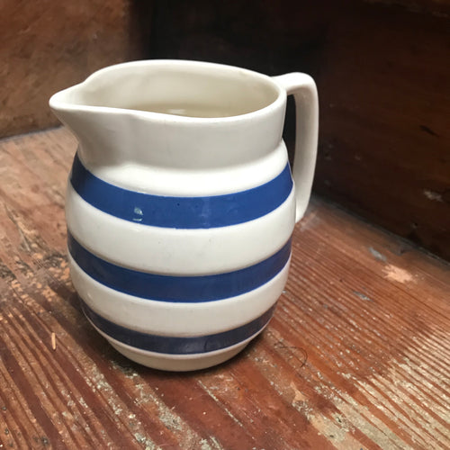 SOLD - Vintage Staffordshire Criefware Banded Jug