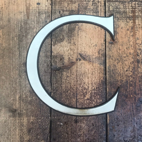 SOLD - Large Original 1920’s Brass & Enamel ‘C’ Letter