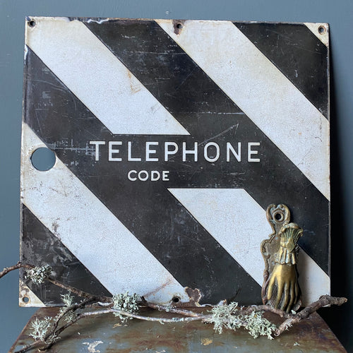 SOLD - Enamel Railway ‘Telephone Code’ Sign