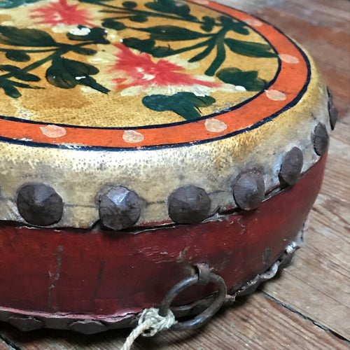 SOLD - Vintage Drum with floral design