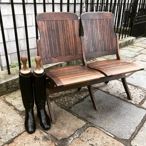 SOLD - Oak Two Seat Folding Bench