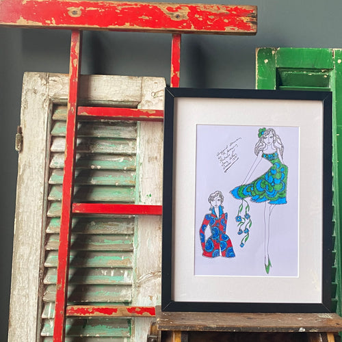 SOLD - Roz Jennings Original Fashion Illustration for Laura Ashley