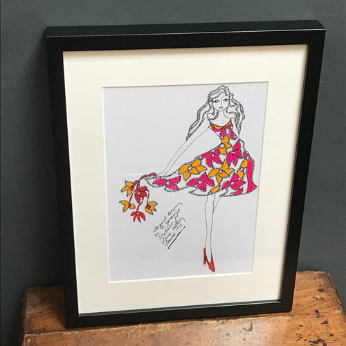 SOLD - Roz Jennings Original Fashion Illustration for Laura Ashley