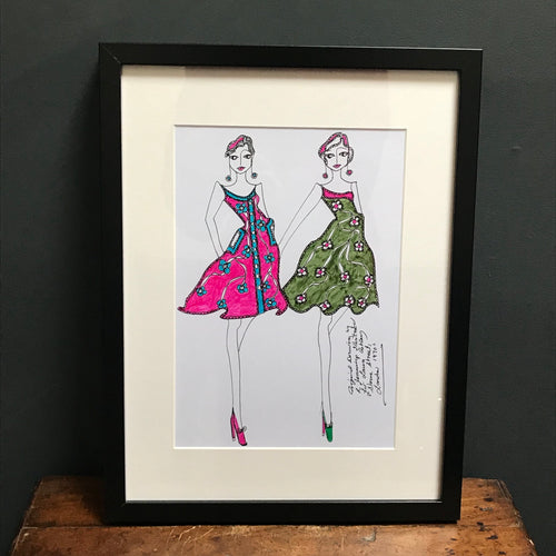 SOLD - Roz Jennings Original Fashion Illustration for Laura Ashley