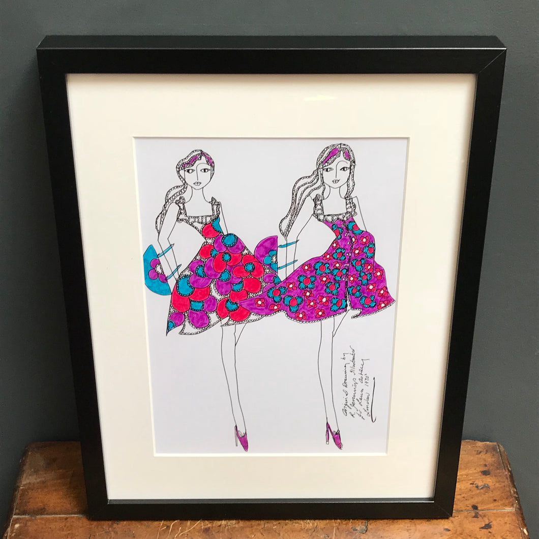 SOLD - Roz Jennings Original Fashion Illustration for Laura Ashley