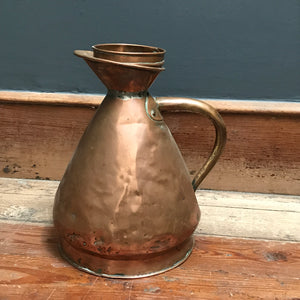 SOLD - Large Copper Measuring Jug with funnel
