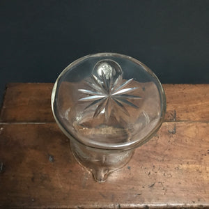 SOLD - Vintage Crystal Cut Glass Jug with Star Cut Base
