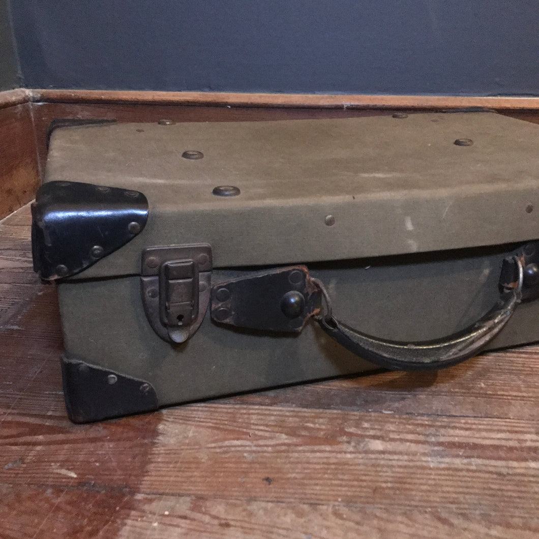 Vintage Canvas & Leather Suitcase | PamPicks