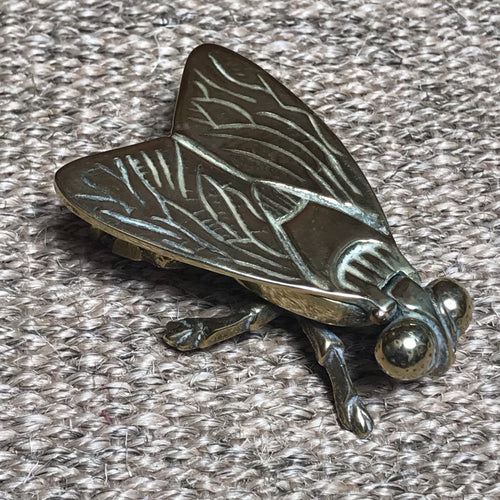 SOLD - Vintage Brass Fly Vesta Matchbox/Trinket Box/ Paperweight